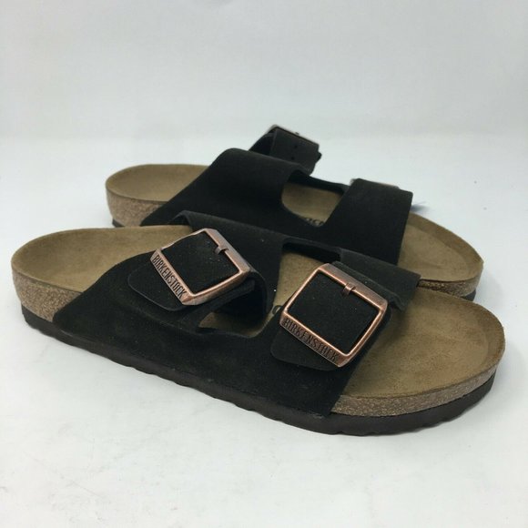 Birkenstock Shoes - Birkenstock Women's Sandals Brown Size 38 US 7 Arizona Mocha Suede Leather Cork